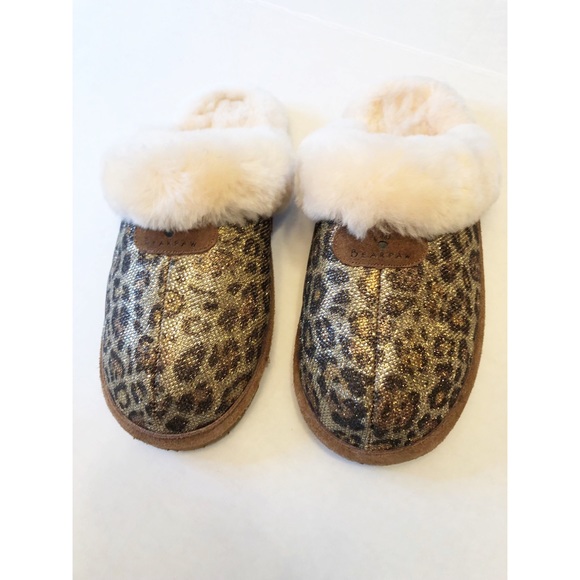 Bearpaw Sparkle Leopard Slippers Size 